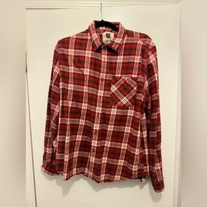 Levi’s Red and White Plaid Flannel Shirt Large